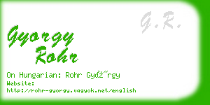 gyorgy rohr business card